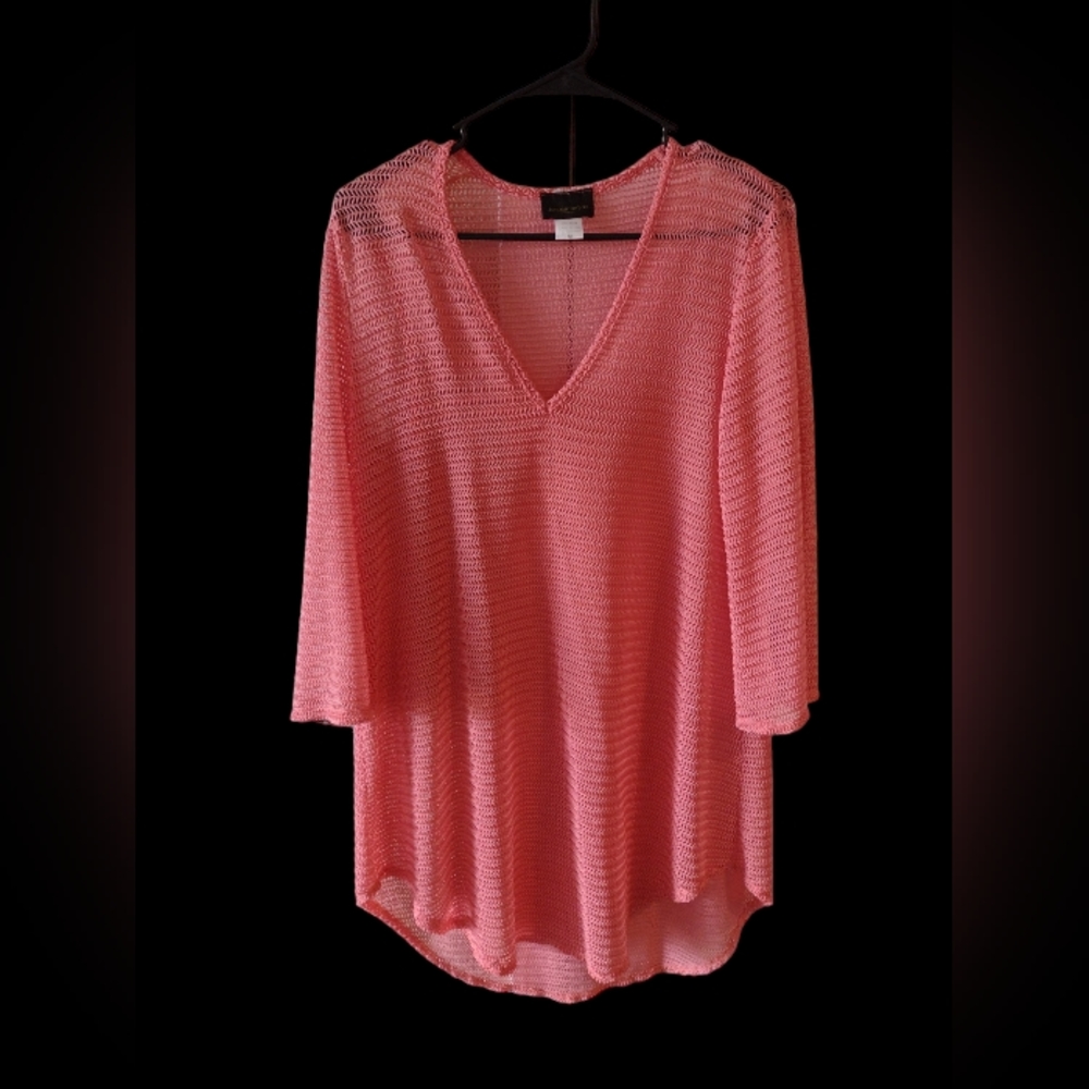 Coral mesh cover up top